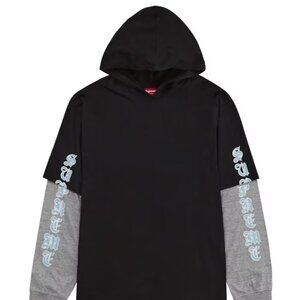 NWT Supreme Layered Hooded L/S Top - Black - Medium